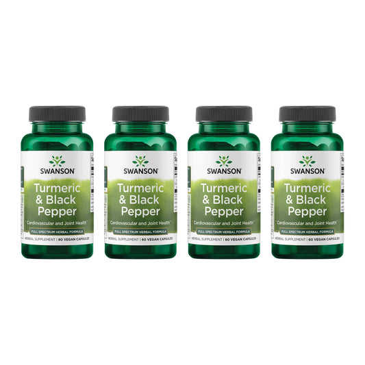 Swanson Turmeric & Black Pepper 60 veggie capsules 4-pack – hero image