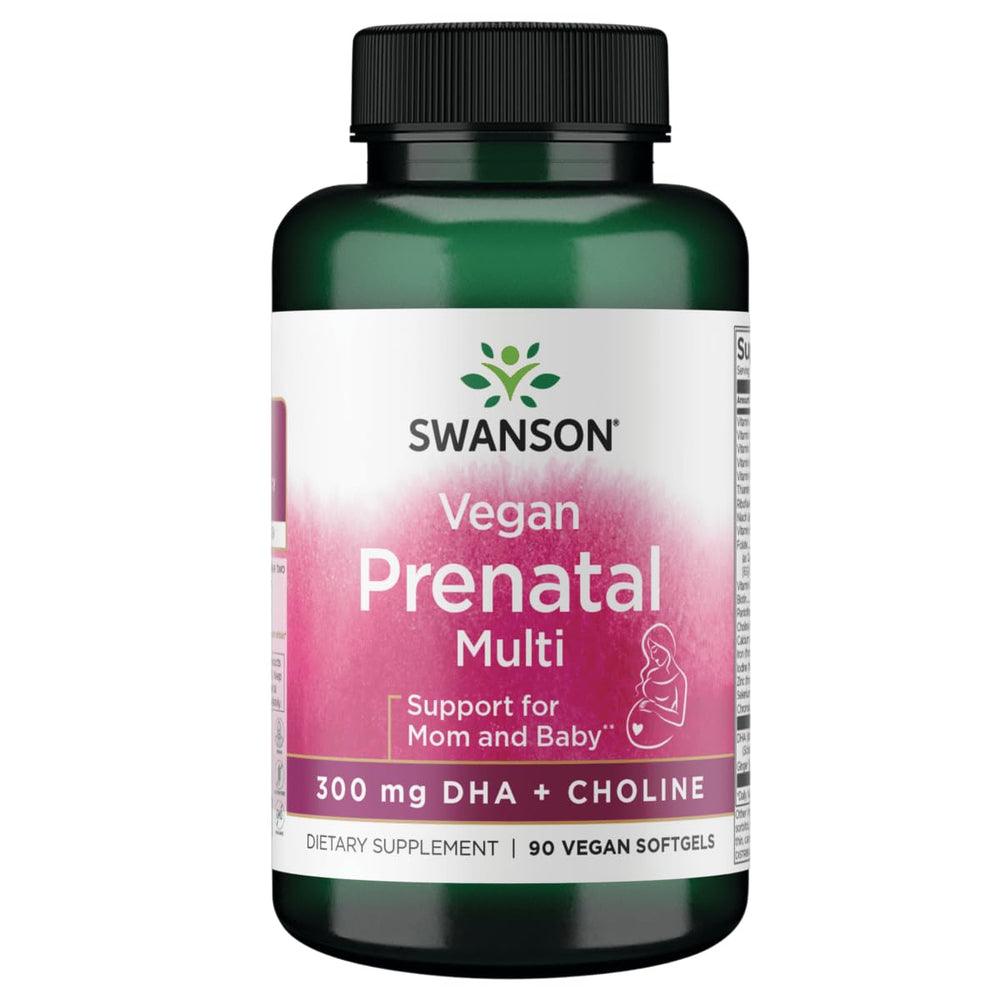 Swanson Vegan PRENATAL Multi 90 SGELS bottle front