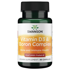 Bottle of Swanson Vitamin D & Boron 60 Capsules
