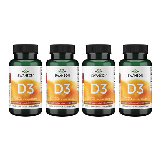 Swanson Vitamin D3 250 softgels 4-pack product hero image