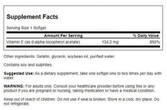Close-up of Swanson Vitamin E softgels highlighting 200IU potency