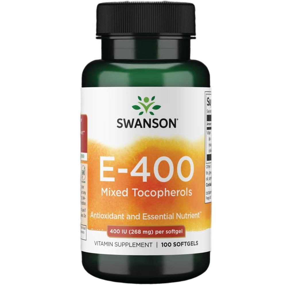 Swanson Vitamin E Mixed Tocopherols bottle label