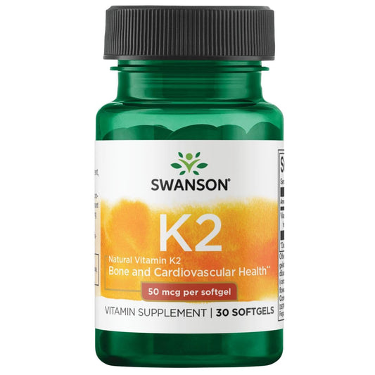 Swanson Vitamin K2 MK-7 50 mcg softgels bottle front view