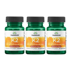 Front view of Swanson Vitamin K2 MK-7 Natto 50 mcg bottle