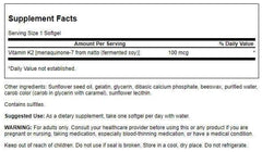 Swanson Vitamin K2 MK-7 100 mcg softgels label and bottle