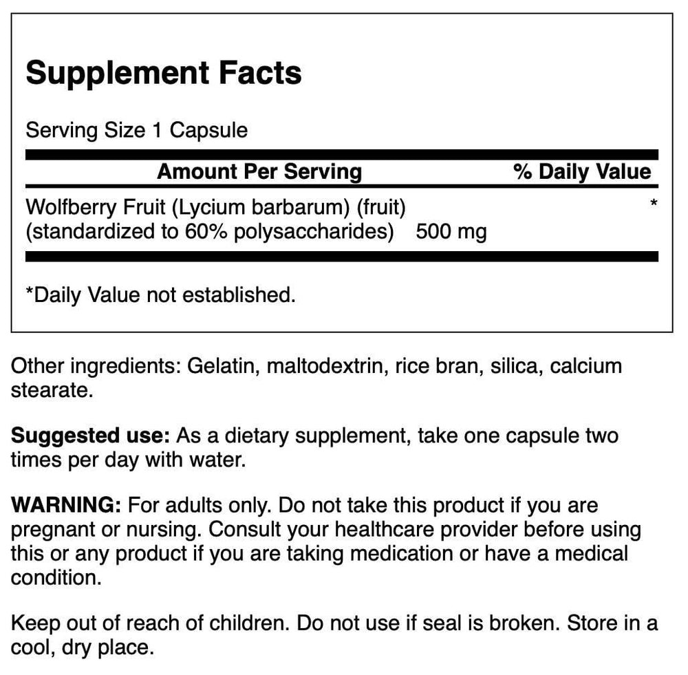 Close-up of Swanson Wolfberry Goji Berry Extract bottle and label