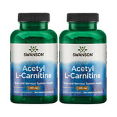Front view of Swanson Acetyl-L-Carnitine 100 veggie capsules bottle