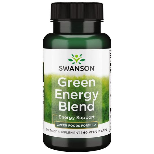 Front view of Swanson Greens Green Energy Blend 60 Veg Cap bottle