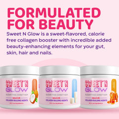 Unflavored and Salted Carmel flavor options for Sweet N Glow