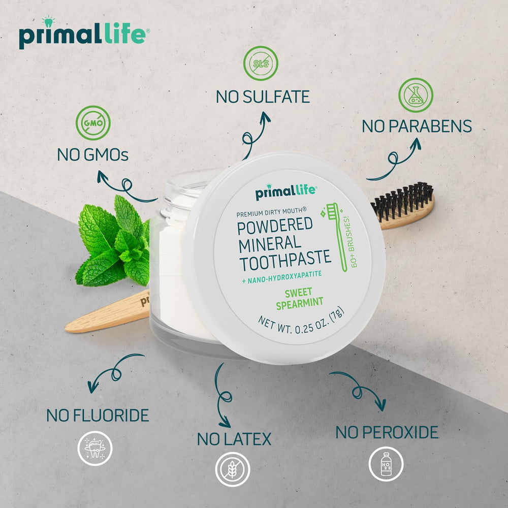 Sweet spearmint essential oils in toothpowder