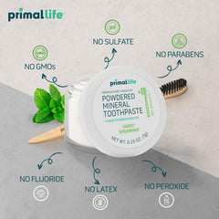 Sweet spearmint essential oils in toothpowder