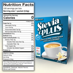 SweetLeaf Stevia Plus Vanilla Packets packaging