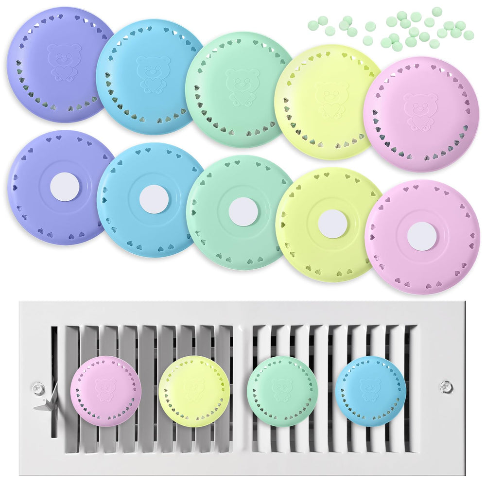 Swiffen vent diffuser purple box close-up highlighting long-lasting tea scent for rooms.