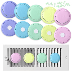 Swiffen vent diffuser purple box close-up highlighting long-lasting tea scent for rooms.