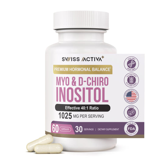 Product image: Swiss Activa+ Myo-Inositol & D-Chiro Inositol bottle – 30 days supply