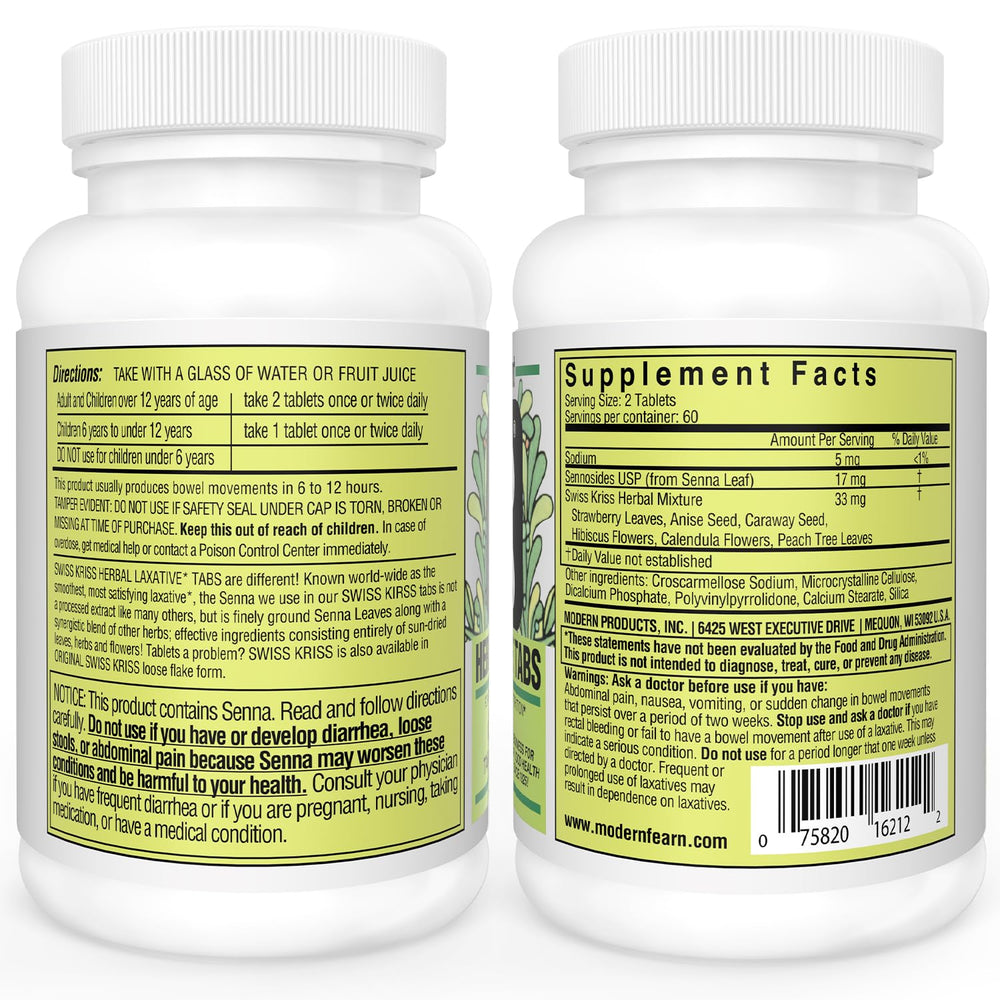 Swiss Kriss herbal mix closeup highlights senna and hibiscus for pleasant, natural intake.