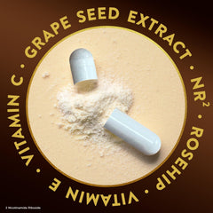 Antioxidants Vitamin E, grape seed extract, and rosehip blend