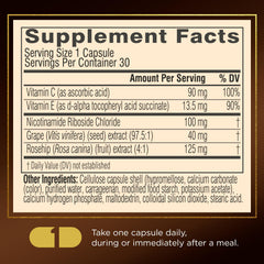 Grape seed extract and rosehip in NAD+ formula