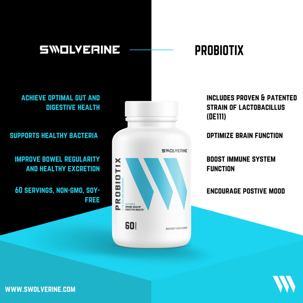 Close-up of Probiotix packaging emphasizing immune support with DE111 Bacillus Subtilis