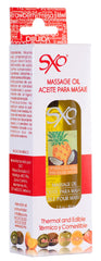 Pouring Piña Colada-scented massage oil