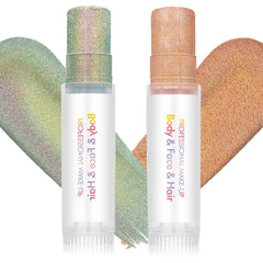 SYPAFG body glitter stick in orange for warm, radiant face and body sparkle.