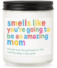 SYDORI new mom gift lavender candle close-up of the amber jar for calming postpartum moments.