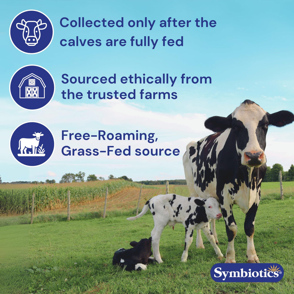 Gluten-free symbol on Symbiotics Colostrum Chewables Plus packaging