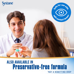 Systane Complete doctor-recommended artificial tears branding and use case visuals