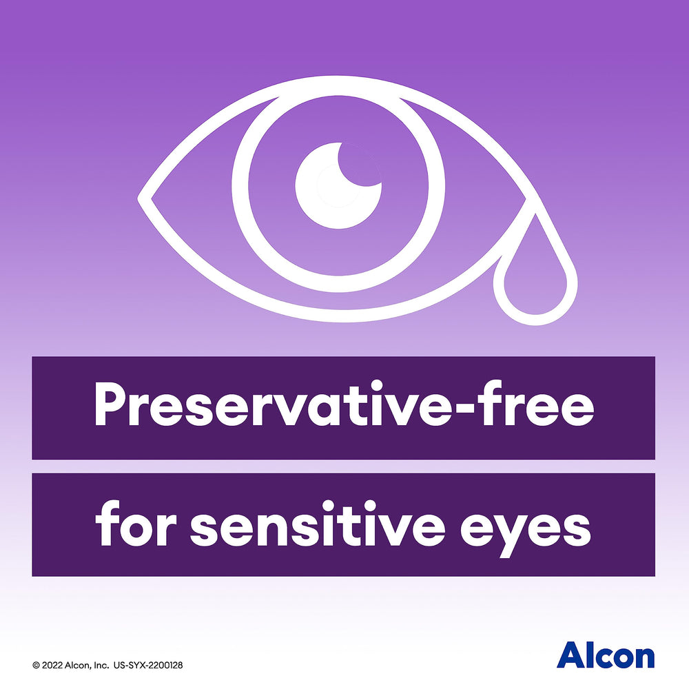 Systane Complete preservative-free label communicates sensitive-eye compatibility.