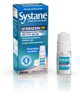 Systane Hydration bottle pour demonstrates fast moisture delivery for dry eye relief.
