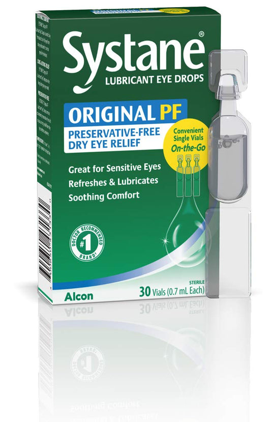 Systane long-lasting lubricant eye drops vials bottle pour for quick moisture on demand