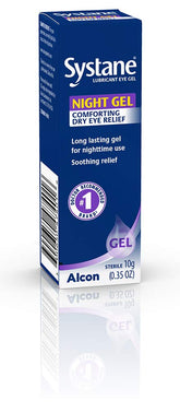 Systane Lubricant Eye Gel nighttime tube closeup shows thick gel for overnight protection