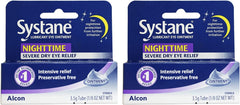 Systane Nighttime Ointment two-pack box front for overnight relief.