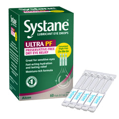 Systane Ultra eye drops bottle showing extended protection for dry eyes.