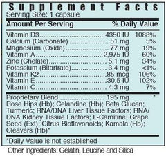 DV3 BioNutriment label highlighting Vitamin D3 and Vitamin K2