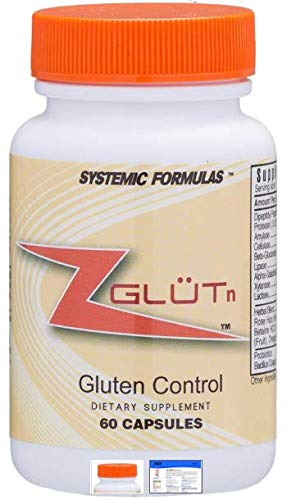 ZGLUTn Gluten Control supplement bottle by Systemic Formulas