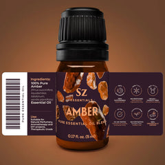Close-up of amber resin-derived essential oil droplets