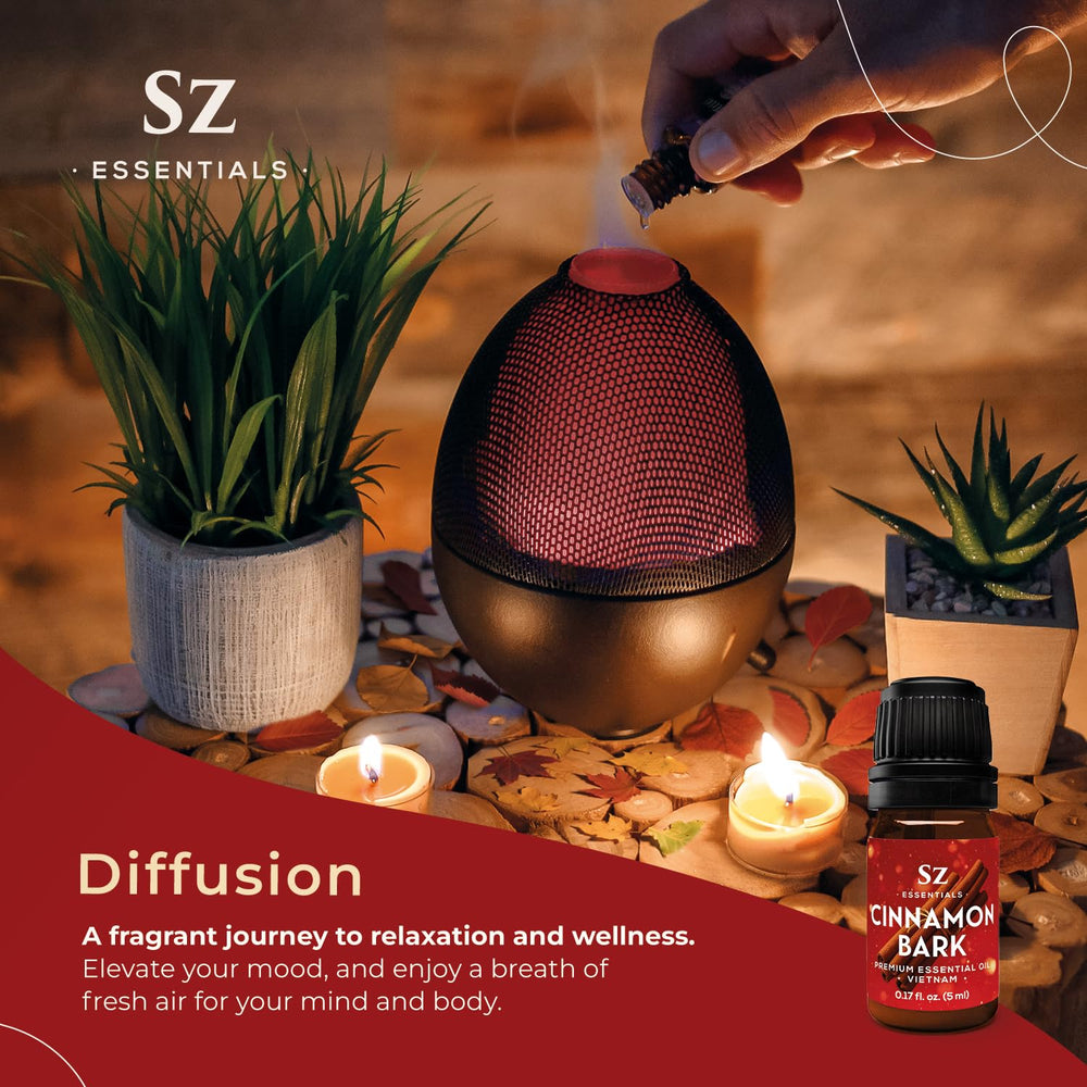Diffuser releasing warm cinnamon aroma with Cinnamon Bark EO