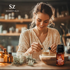 Luxurious perfumery setup featuring Patchouli oil for base notes