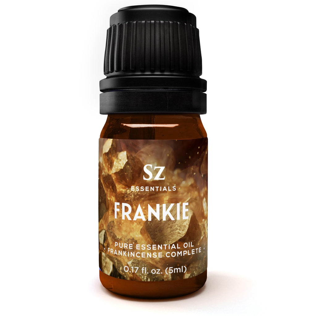 Front view of Sz Essentials Frankie Frankincense Oil bottle 0.17 oz