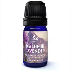 Sz Essentials Kashmir Lavender Essential Oil bottle close-up with label