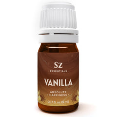 Sz Essentials Vanilla Essential Oil bottle 5ml with white label