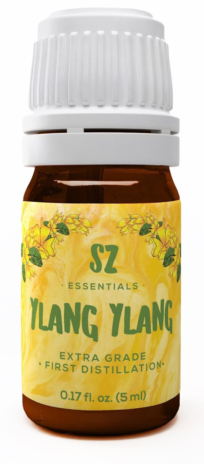 SZ Essentials Ylang Ylang Essential Oil bottle front view (0.17 oz)