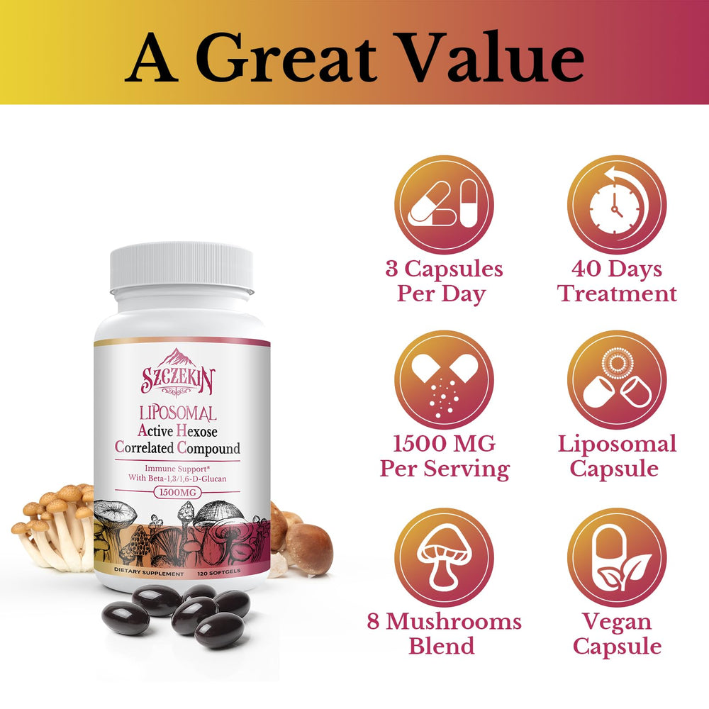 Front view of Szczekin 1500mg bottle with softgels