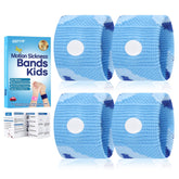 SZSTYYP motion sickness bands for kids in blue camo pack, comfortable on trips.