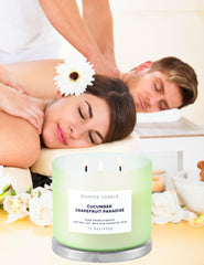 T&H Cucumber Grapefruit Paradise burn view shows long-lasting aroma