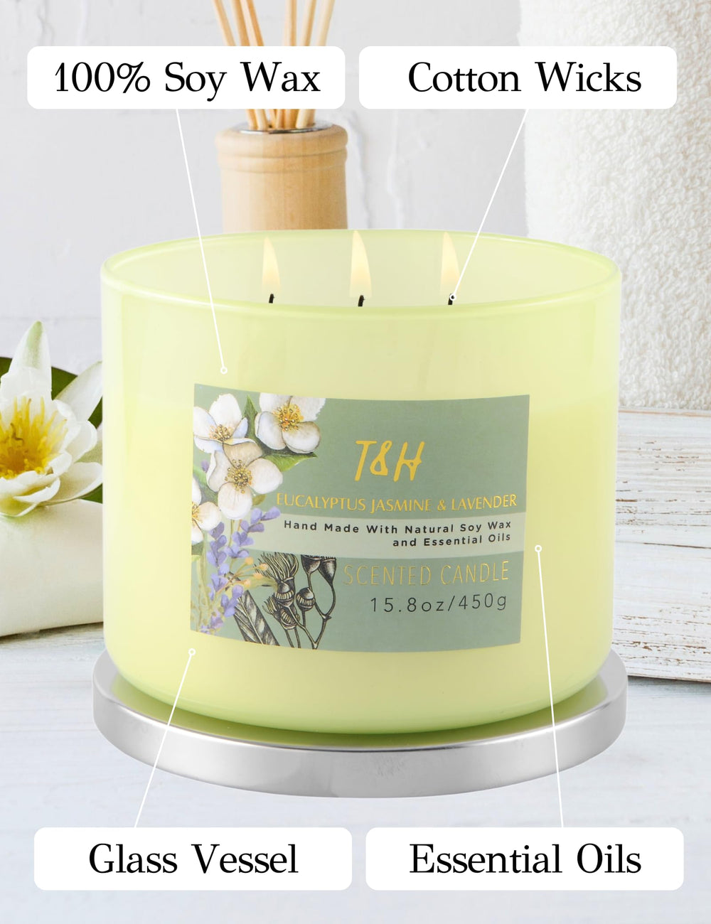 Mood shot of candle glowing at night