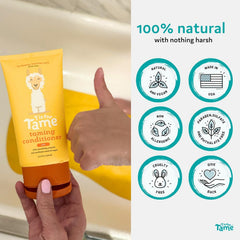 Detangled curly hair after using T is for Tame conditioner.