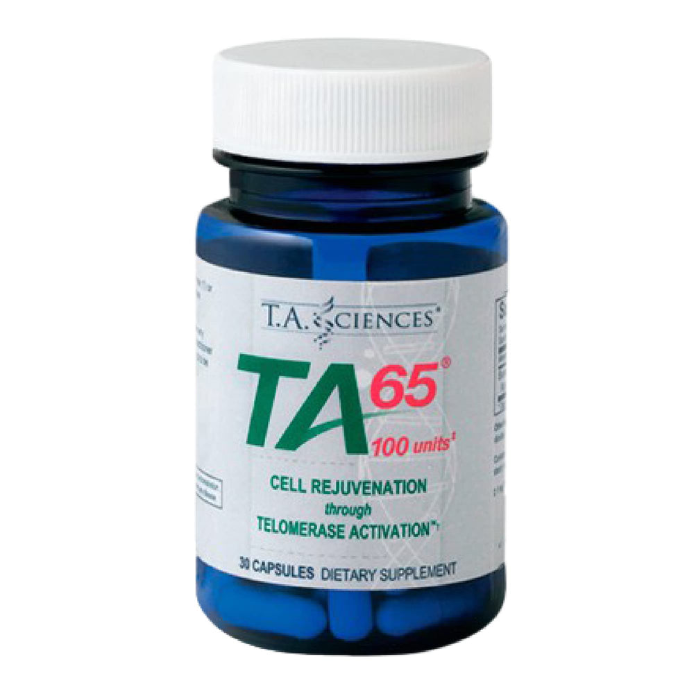 TA-65 bottle label close-up