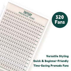 TAFFEAY premade fans deliver long-lasting curl and retention in volume sets.